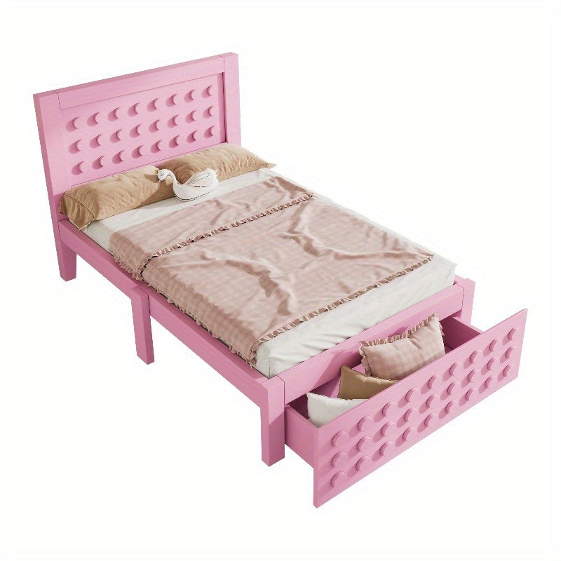 Bedframe Roze – Bedombouw – Bedkast – Opbergbed – Slaapkamerbed – Met Laden – Stevige Constructie – Ruimtebesparend Design