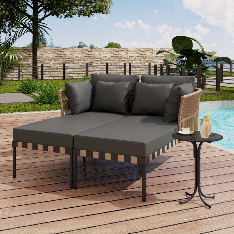 Loungeset – Tuinset – Loungemeubel – Balkonmeubilair – Terrasmeubels – Modulair Ontwerp – Afneembare Wasbare Kussens