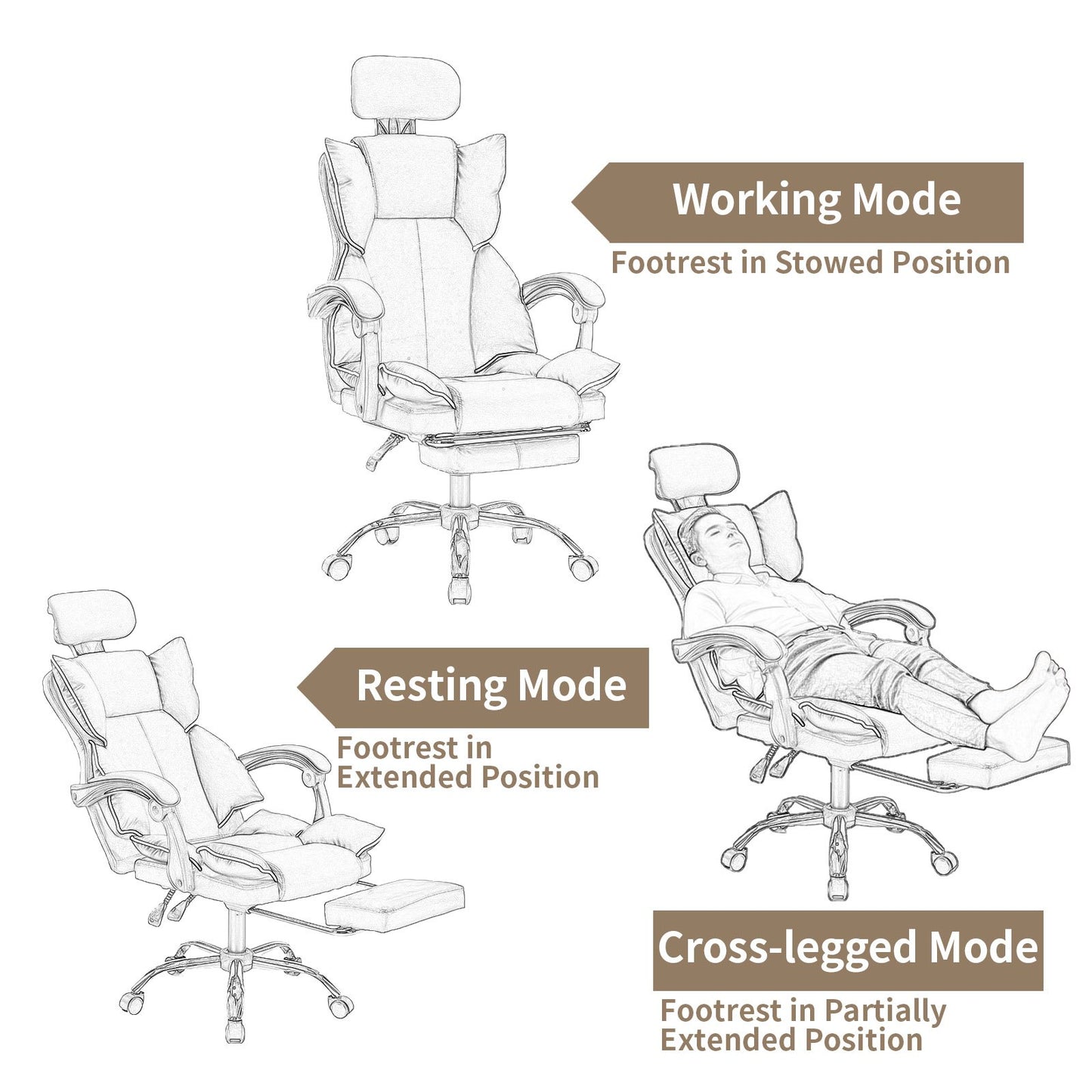 Gamingstoel – Gamestoel – Gaming Chair – Bureaustoel – Game Stoel – Ergonomisch – Verstelbare Rugleuning – Voetensteun – PU Leder – 360° Draaibaar