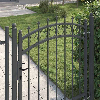 Hekpoort met spijkers Grijs 150 x 100cm Poedercoated staal Safe and strong, easy to install, Outdoor Fencing, Sturdy Barrier, Strong Metal, Outdoor Enthusiasts