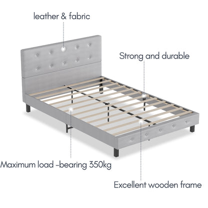 Bed Frame Robust Bed Frame 120*200CM/140*200CM Slatted Frame Maximum Load Capacity 350 Kg for Imitation Leather