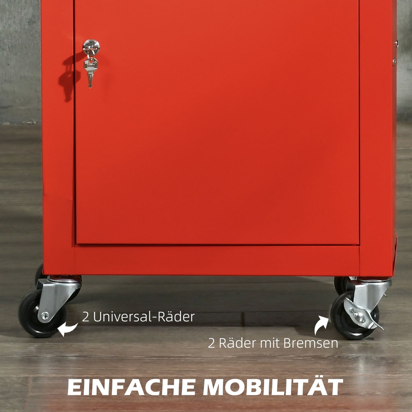 Gereedschapskoffer – Gereedschapstrolley – Opbergtrolley – Werkplaatswagen – Sorteerbox – 2-in-1 Afneembare Kist – Verstelbare Laden Met EVA Bescherming