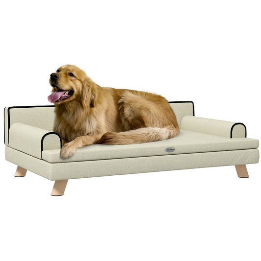 Hondenbank – Huisdieren Sofa – Dierenbed – Dog Bed – Kattenbank – Scandinavisch Design – Afneembare Kussen – 100x62x32 cm Beige