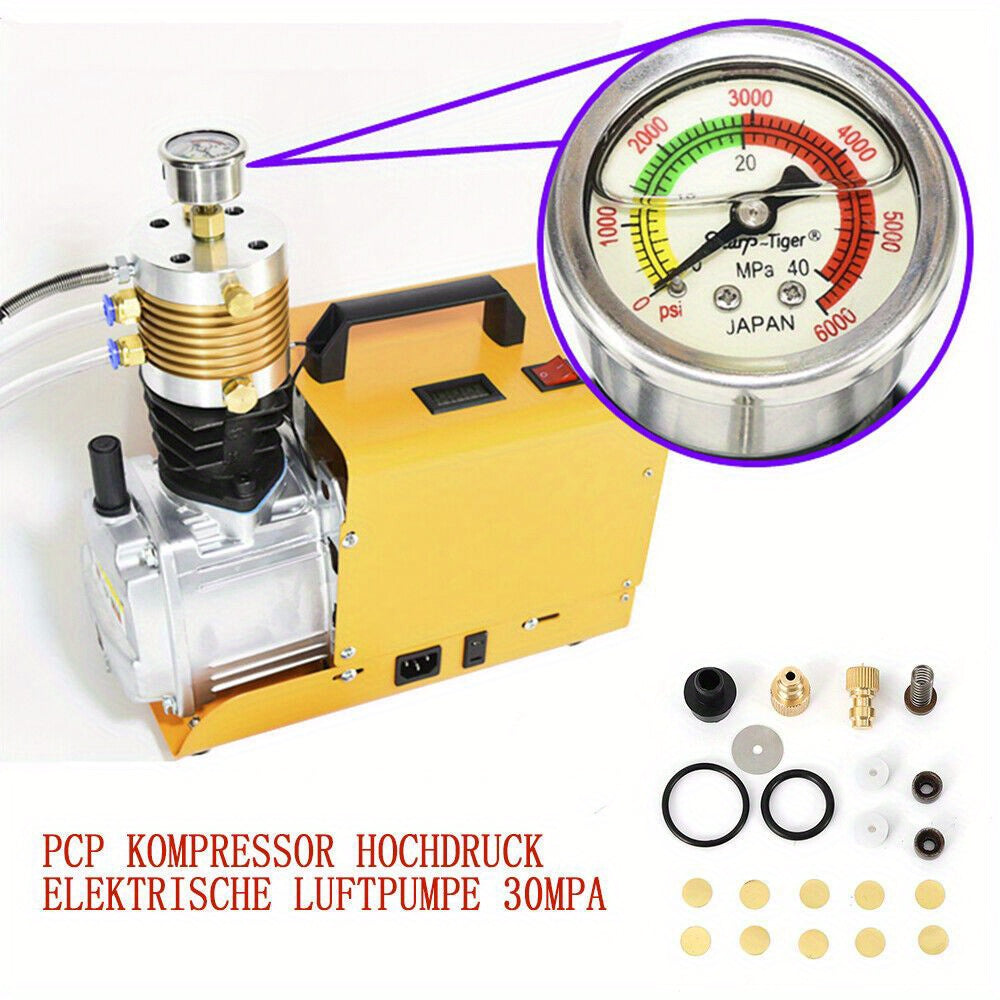 Luchtpomp – Balpomp – Handpomp – Compressor – Vervangingsonderdelen – Hoge Druk 4500 PSI – Mechanische Manometer – Duurzaam Kunststof – Zonder Elektriciteit – Inclusief O-Ringen & Ringen