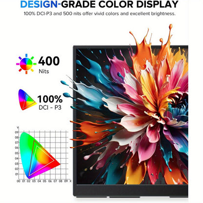 Gaming Monitor – Draagbare Monitor – 2K Monitor – Touchscreen Monitor – USB-C Monitor – 18 Inch – 144Hz Verversingssnelheid – 2560x1600 QHD Scherm