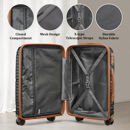 Kofferset – Reiskoffer Set – Trolley Koffer – Handbagage Koffer – Ruimbagage Koffer – ABS Harde Schaal – Lichtgewicht met TSA-Combinatieslot en Draagtas