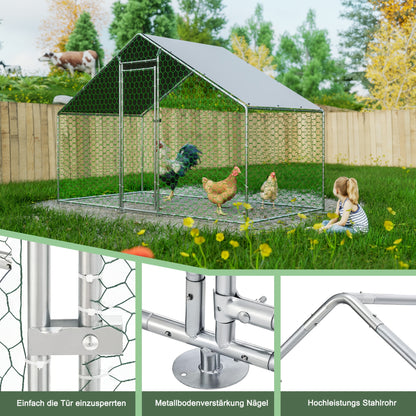 Kippenhok – Dierenren – Kipren – Konijnenhok – Pluimvee Ren – Aluminiumlegering – Vergrendelbare Deur