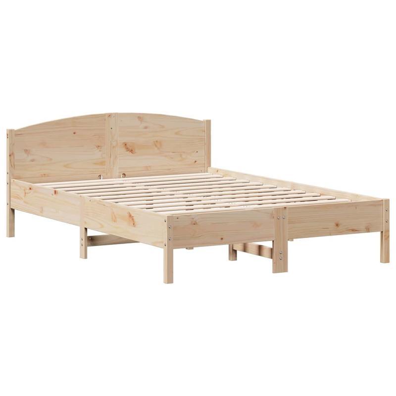 Bedframe – Houten Bed – Tweepersoonsbed – Eenpersoonsbed – Bedbodem – Massief Dennenhout – Geschikt Voor Matras 140x200 Cm – Voorgemonteerd