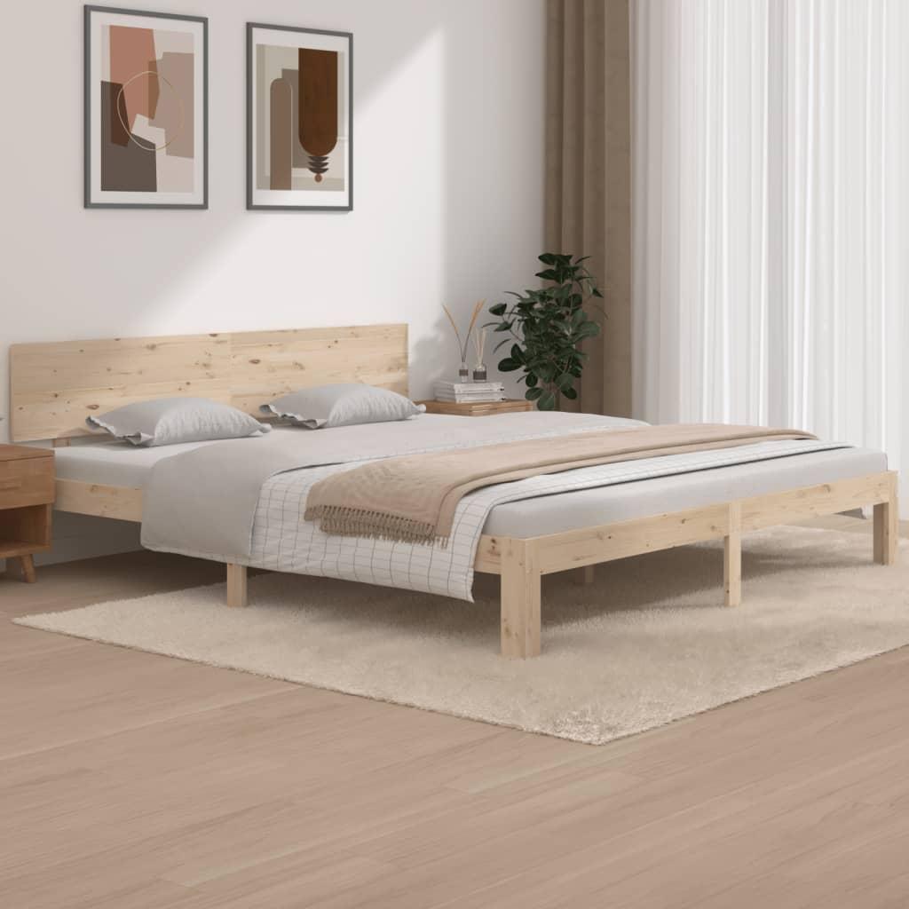 Super King Bed Frame in Wood Massello 180x200cm - Durable Removable Hardwood & Particle Board Frame, Contemporary Style with Space-Saving Design, Easy Assembly for King Size Beds, Bed Frame for Queen, Bedroom Furniture, Moder