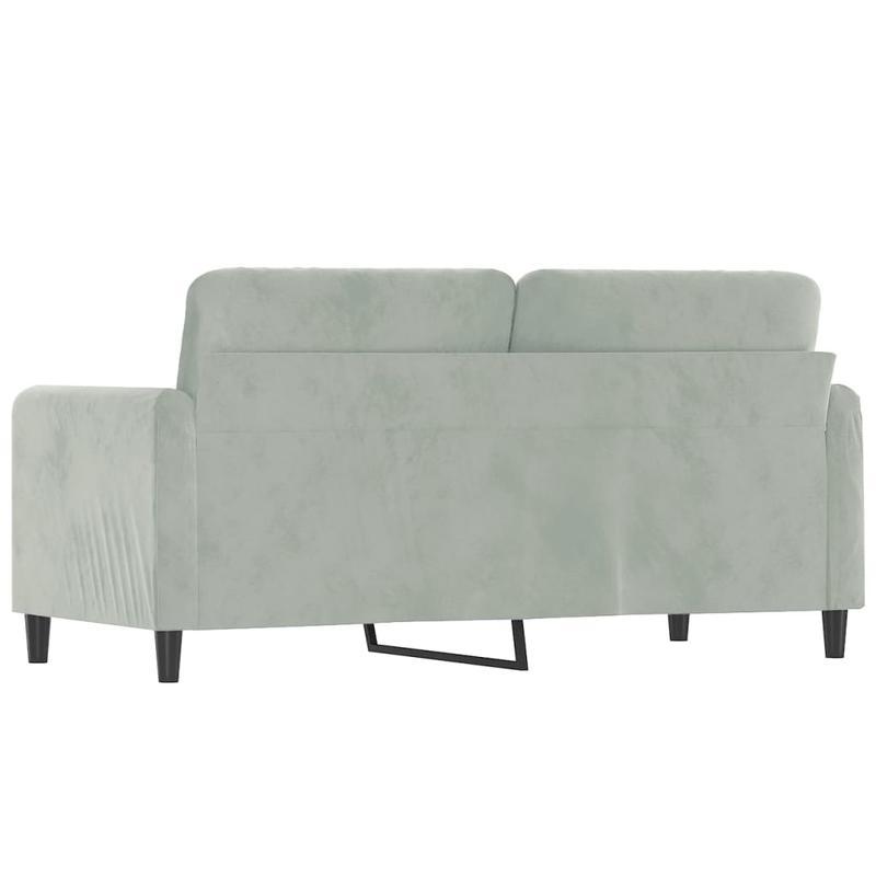 2-zits bank – tweezitsbank – loveseat – zitbank – sofa – lichtgrijs – velvet bekleding – 140 cm breed – stevig houten frame