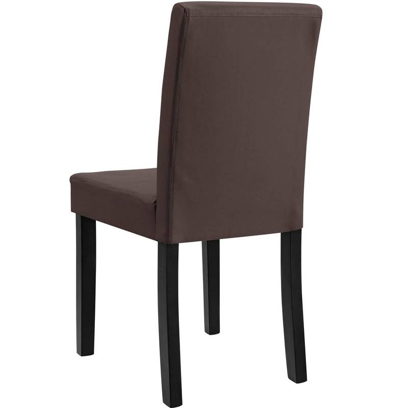 Eetkamerstoel – Stoel – Kuipstoel – Keukenstoel – Set Van 6 – Kunstleer Bekleding – Massief Houten Poten