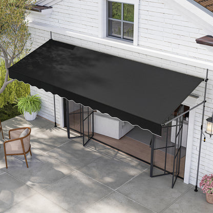 Zonnescherm – Zonwering – Uittrekbare Markies – Buitenscherm – Terrasscherm – Verstelbaar Hoogte – Aluminium Frame – 4x2,3 Meter