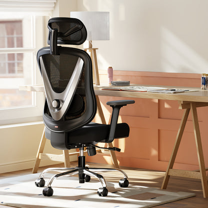 Bureaustoel – Ergonomische Stoel – Office Chair – Gaming Stoel – Bureaufiets – 4D Verstelbare Armleuningen – 3D Lendensteun Met Flexibele Hoofdsteun – Mesh Rugleuning – Duurzaam Kunststof Frame – Wit