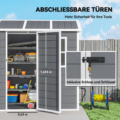 Opbergschuur Tuinschuur Buitenschuur Berging Fietsenstalling – Compact Formaat – Duurzaam Resin Kunststof – Afsluitbare Deur – Modulair Ontwerp