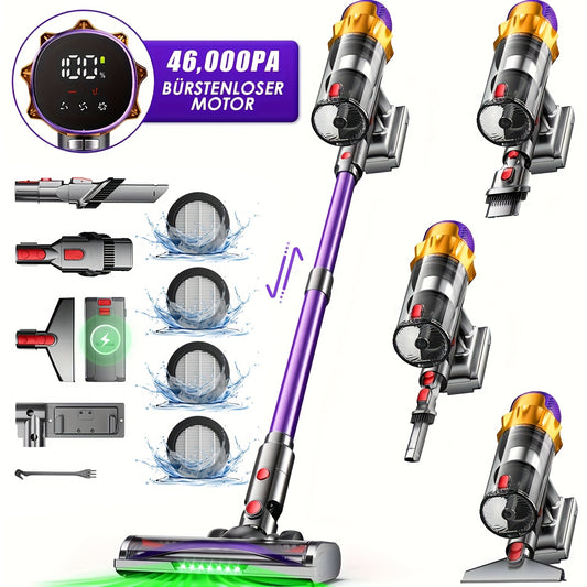 Draadloze Stofzuiger – Snoerloze Zuiger – Stofzuiger Op Accu – Handstofzuiger – Steelstofzuiger – 2L Stofreservoir – 70 Min Batterijduur