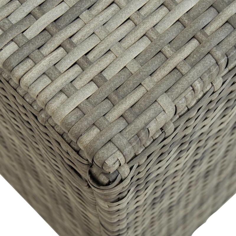 Opbergbox Tuinkast – Tuinbox Tuingereedschap Box – Outdoor Kasten – Poly Rotan Grijs – 200x50x60 cm – PE Voering – Weerbestendig