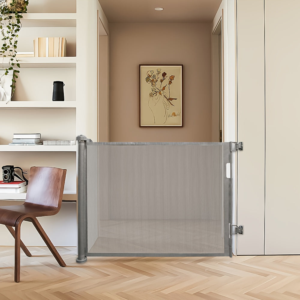 Extendable Pet Gate 86x150cm, ABS Adjustable Cat Fence with Safety Lock, Wide Safety Barrier for Doors, Stairs, Indoor Use for Cats, Small Dogs, Rabbits, Pet Gate Indoor, Tall Pet Gate
