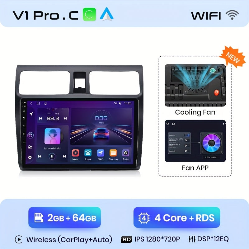 2 DIN Autoradio – Inbouw Radio – Multimedia Speler – Navigatiesysteem – Smart Audio – WiFi Verbinding – 10 Inch Full Touchscreen – Android Auto & CarPlay Support