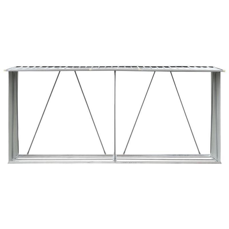 Houtberging – Houtopslag – Brandhoutrek – Haardhoutopslag – Buitenberging – Verhoogde Lattenvloer – Weerbestendig Verzinkt Staal – 330x84x152 cm
