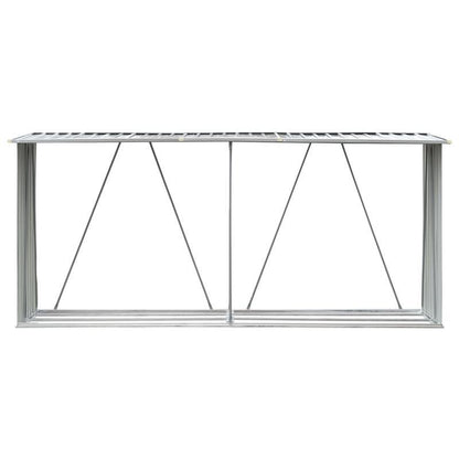 Houtberging – Houtopslag – Brandhoutrek – Haardhoutopslag – Buitenberging – Verhoogde Lattenvloer – Weerbestendig Verzinkt Staal – 330x84x152 cm