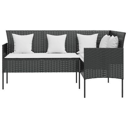 Loungebank – Loungeset – Tuinbank – Loungesofa – Loungebank met Kussens – Weerbestendig PE Rotan – Gepoedercoat Stalen Frame
