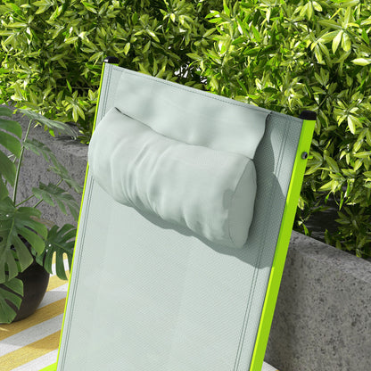 Ligbed – Ligstoel – Zonnebed – Relaxstoel – Tuinstoel – Aluminium Frame – Verstelbare Rugleuning Met Wielen – Textilene Groen