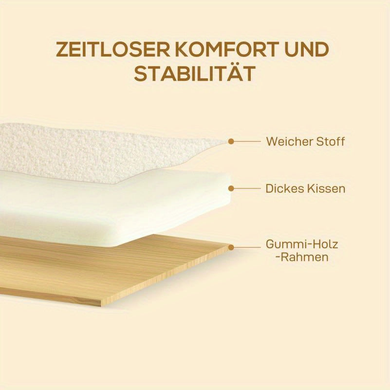 Fauteuil – Lounge Chair – Relaxstoel – Zitstoel – Relaxfauteuil – Handmatig Verstelbaar – Stevige Houten Poten 120 kg – Crème Wit Met Beige Armleuningen