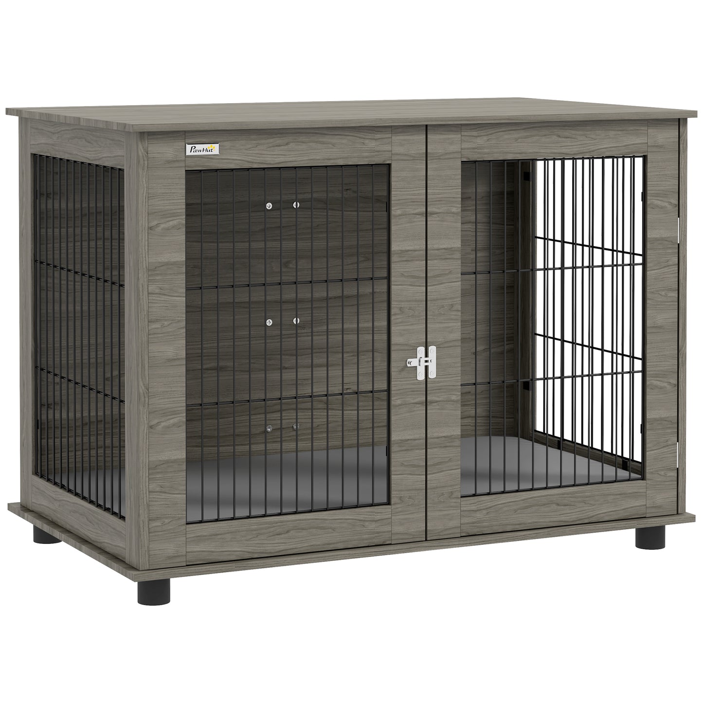Hondenbench – Hondenkooi – Hondenhok – Reisbench – Transportbench – Grijs – Stevig Stalen Frame – Inclusief Verwijderbaar Kussen