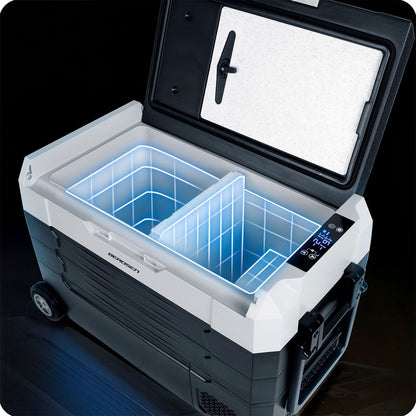 Compressor Koelbox – Draagbare Koelkast – Vriesbox – Camping Koelbox – Elektrische Koelbox – 40 Liter – Twee Compartimenten met Bluetooth Touchbediening