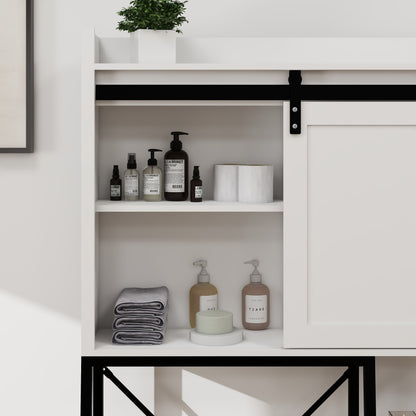 Badkamerkast – Opbergkast – Kolomkast – Badmeubel – Wastafelonderkast – Modern Wit – Ruimtebesparend Ontwerp – Verstelbare Planken
