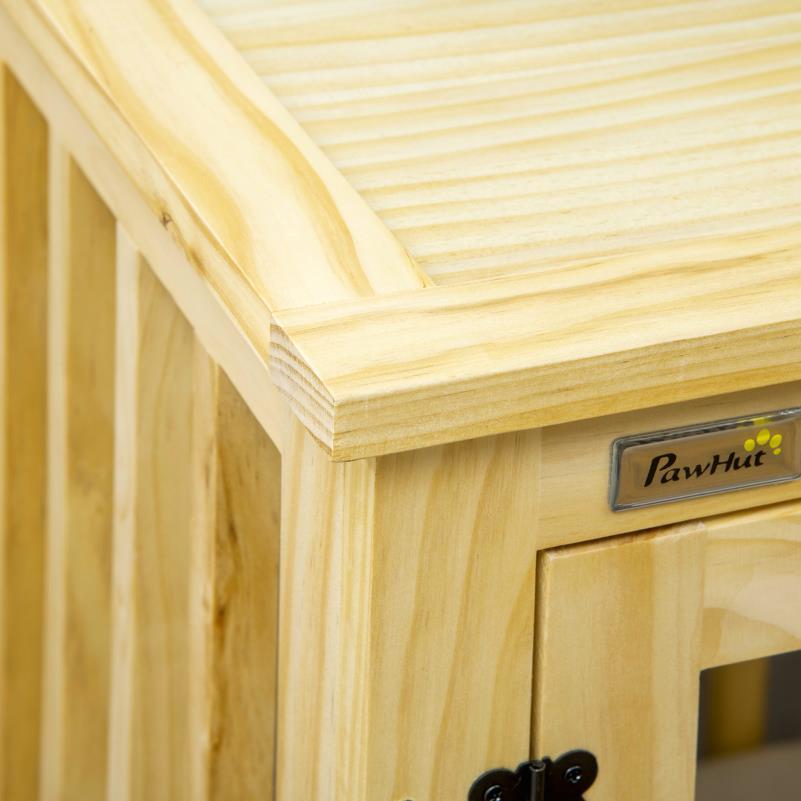 Houten Hondenmand – Hondenhuisje – Huisdierbed – Hondenkussen – Hondenbench – Natuurlijk Hout – Ruim Interieur – Ventilatierooster & Afneembare Tray