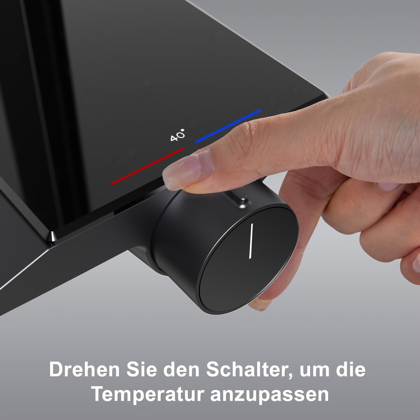 Douchekraan – Doucheset – Douchemengkraan – Thermostaatkraan – Handdouche – Matte Zwarte Afwerking – Thermostaat Met Glazen Plank – 3 Spraystanden Handdouche