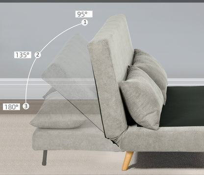 Slaapbank – Bedbank – Sofa – Logeerbed – Zweefbed – Verstelbare Rugleuning – Fluweelachtige Stof – Compact 141x90x81 cm