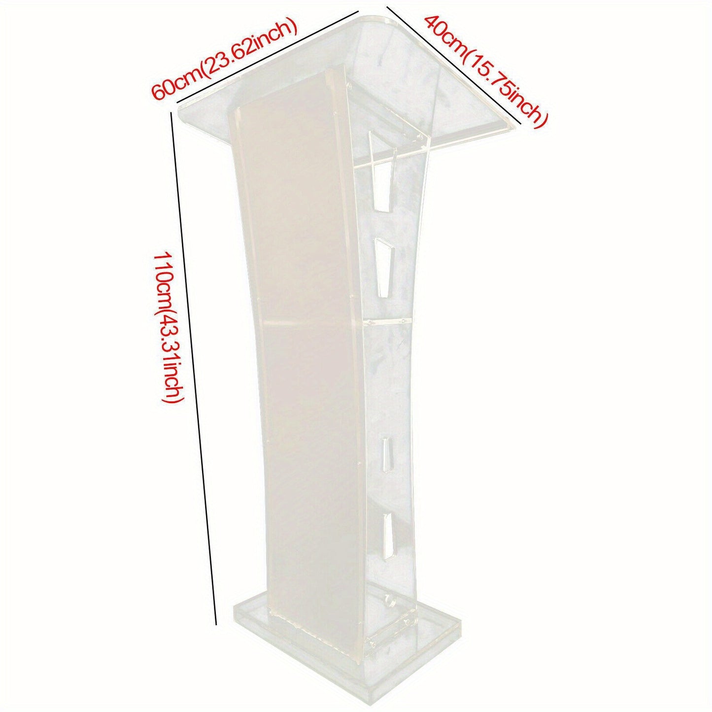 Spreekgestoelte – Lessenaar – Podium – Katheder – Presentatiemeubel – Transparant Acryl – 60x40 cm – Stevig & Schokvrij