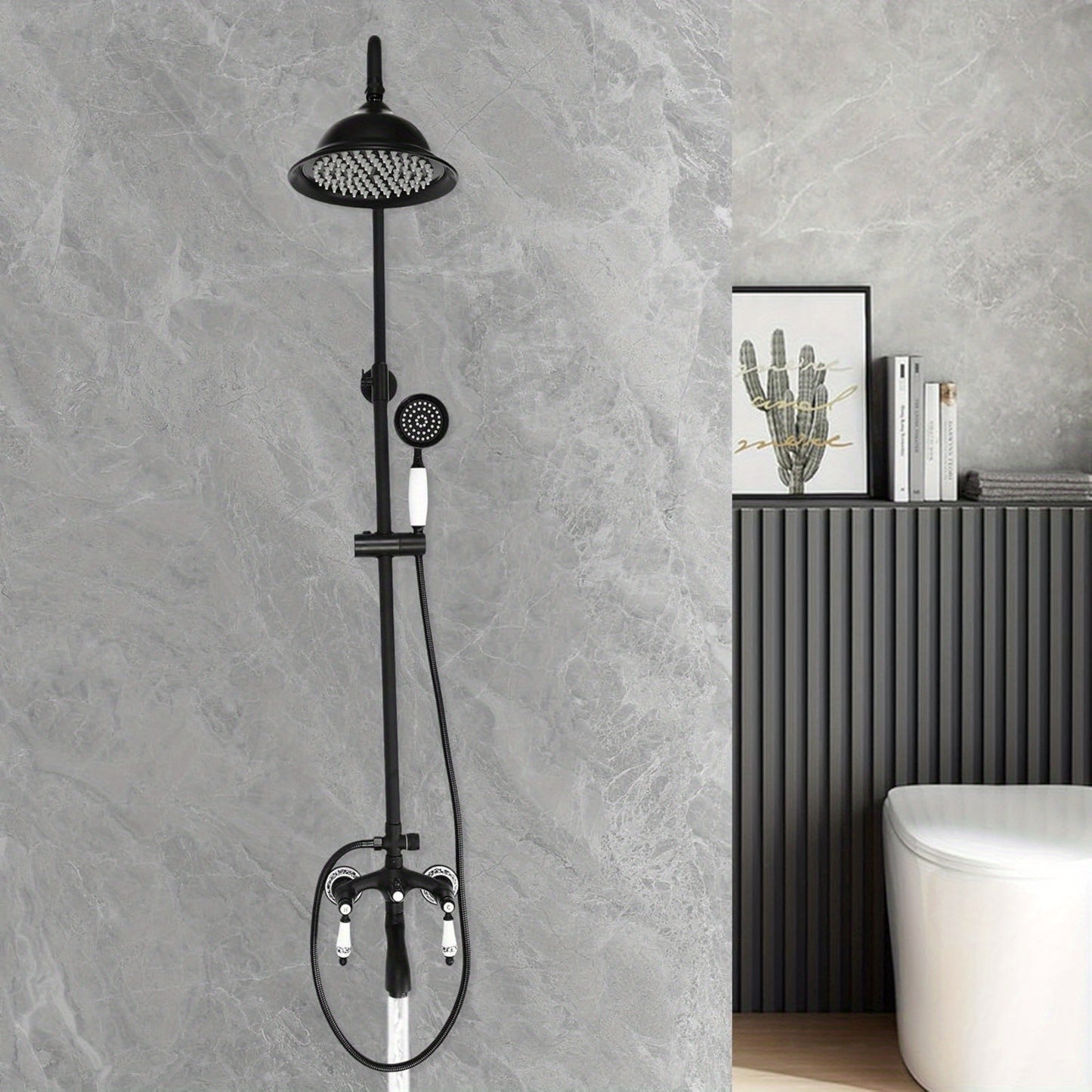 Regendouche Set – Douchepaneel – Handdouche – Douchekop – Douchekraan – Roestvrij Staal – 3 Waterstanden – 360° Draaibaar