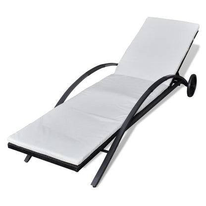 Lounge Stoel – Tuinstoel – Loungestoel Met Wielen – Buitenstoel – Rattan Stoel – Weerbestendig PE-Rattan – Verstelbare Rugleuning - QUORE