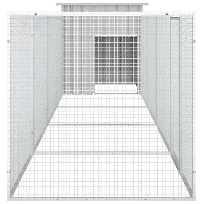 Kippenren – Kippenhok – Kippenkooi – Kippenren Buiten – Kippenren Grijs – Gegalvaniseerd Staal – 500x91x100 cm – Weerbestendig & Stevig