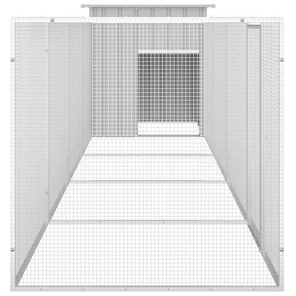 Kippenren – Kippenhok – Kippenkooi – Kippenren Buiten – Kippenren Grijs – Gegalvaniseerd Staal – 500x91x100 cm – Weerbestendig & Stevig