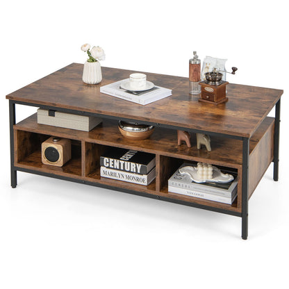 Salontafel – Koffietafel – Sofa Tafel – Woonkamertafel – Industriële Tafel – Metalen Frame – 110 x 60 cm – 6 Opbergruimtes