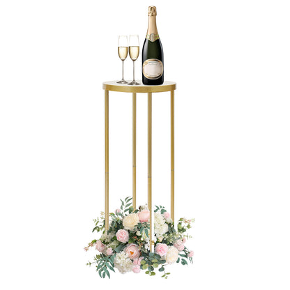 Tafeldecoratie – Bloemenstandaard – Bloemhouder – Tafelpresentatie – Bruiloft Decoratie – Gouden Metalen Standaards – 80 cm Hoog – Robuust Ijzer