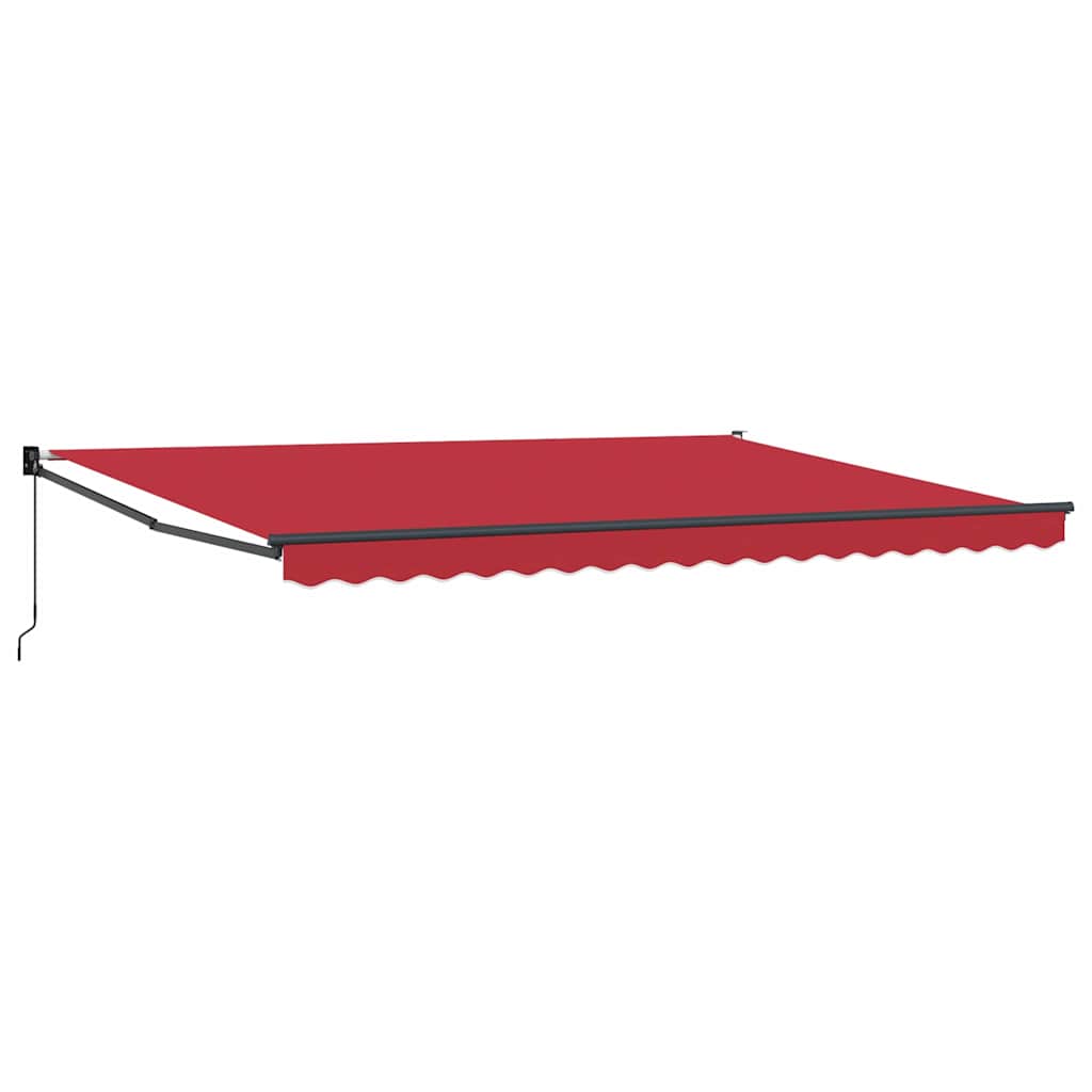 Handmatige Vouwzonwering – Uitschuifbare Zonwering – Zonneluifel – Schaduwdoek – Balkonzonwering – Rood – 450x300 cm – UV- en Waterbestendig Polyester