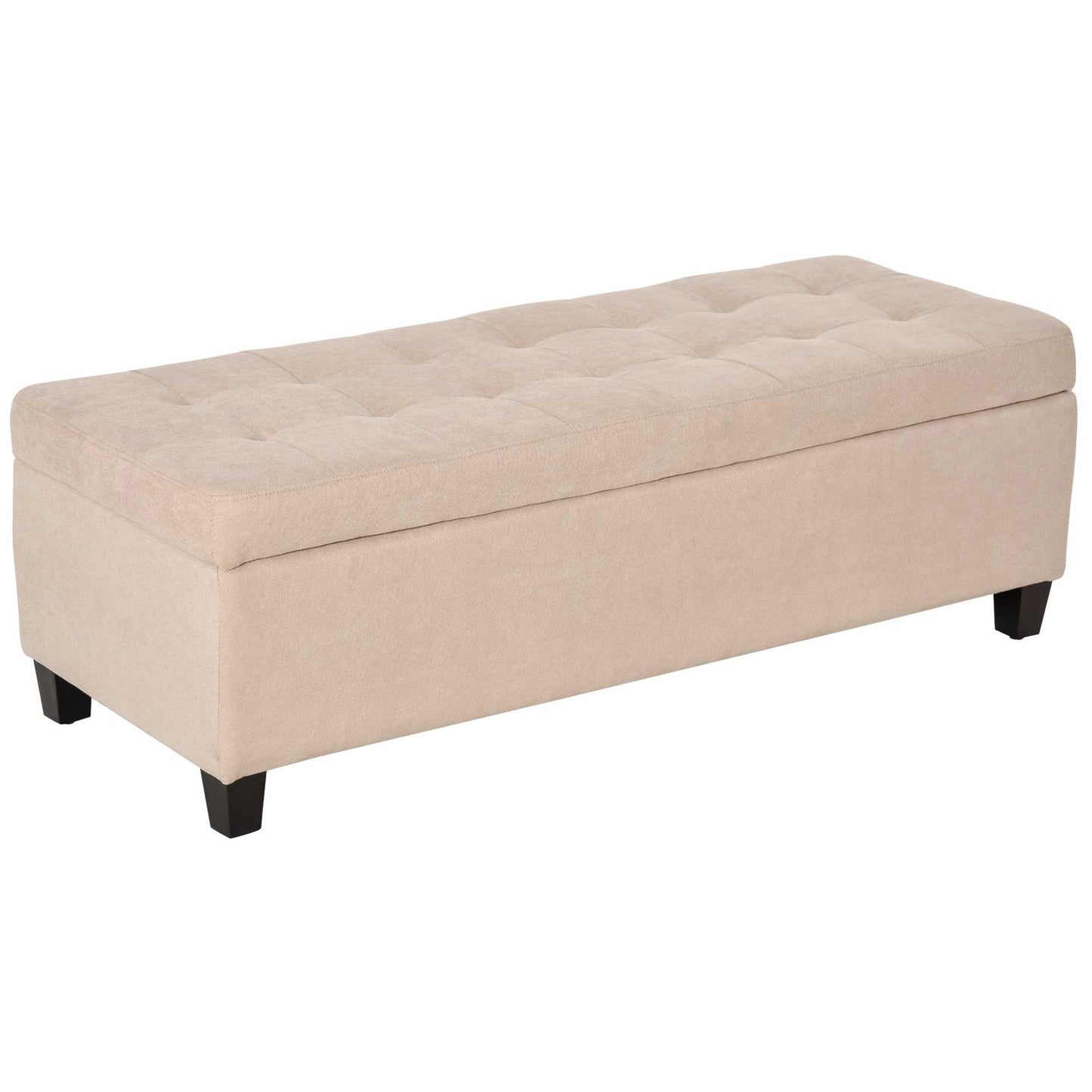 Opbergbank – Opbergkist – Zitbank – Halbank – Bedbank – Met Kussen – Linnen Look – 125x49x41,5 cm – 120 kg Draagvermogen