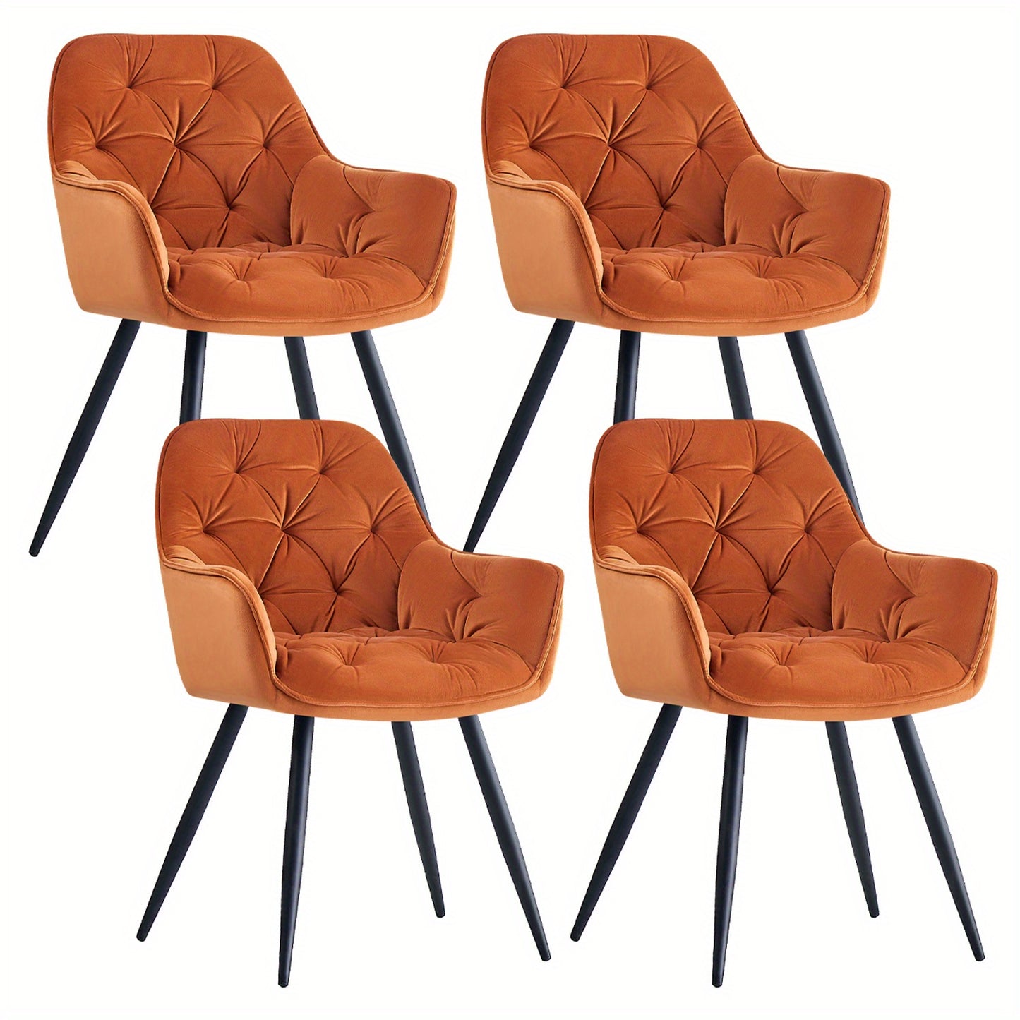 JYMTOM Velvet Dining Chairs with Padded Seat and Backrest Sturdy Metal Legs and Armrests Comfortable Accent Chair for Dining Room Living Room or Lounge, Home Decor Furniture, Lounge Seating, Velvet Upholstery, Elegant Design,