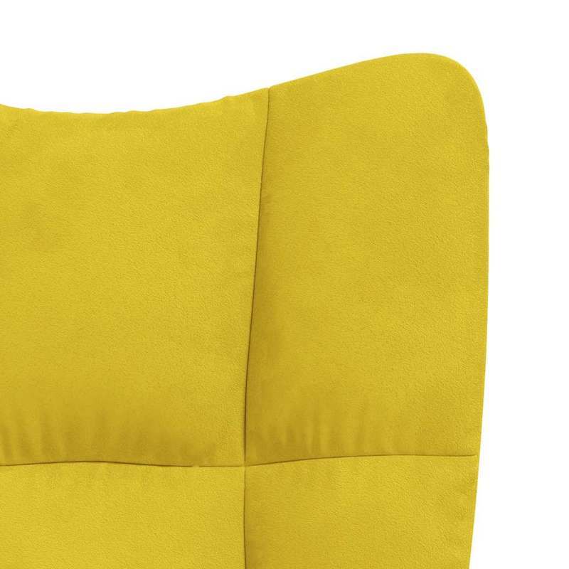 Fauteuil – Loungestoel – Relaxstoel – Zitstoel – Mustard Geel Fluweel – Inclusief Voetenbank – Afneembare Bekleding