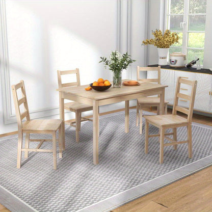 5-Teilige Essgruppe Esstisch Mit Stühlen Sitzgruppe, Massivholz, 118 Cm