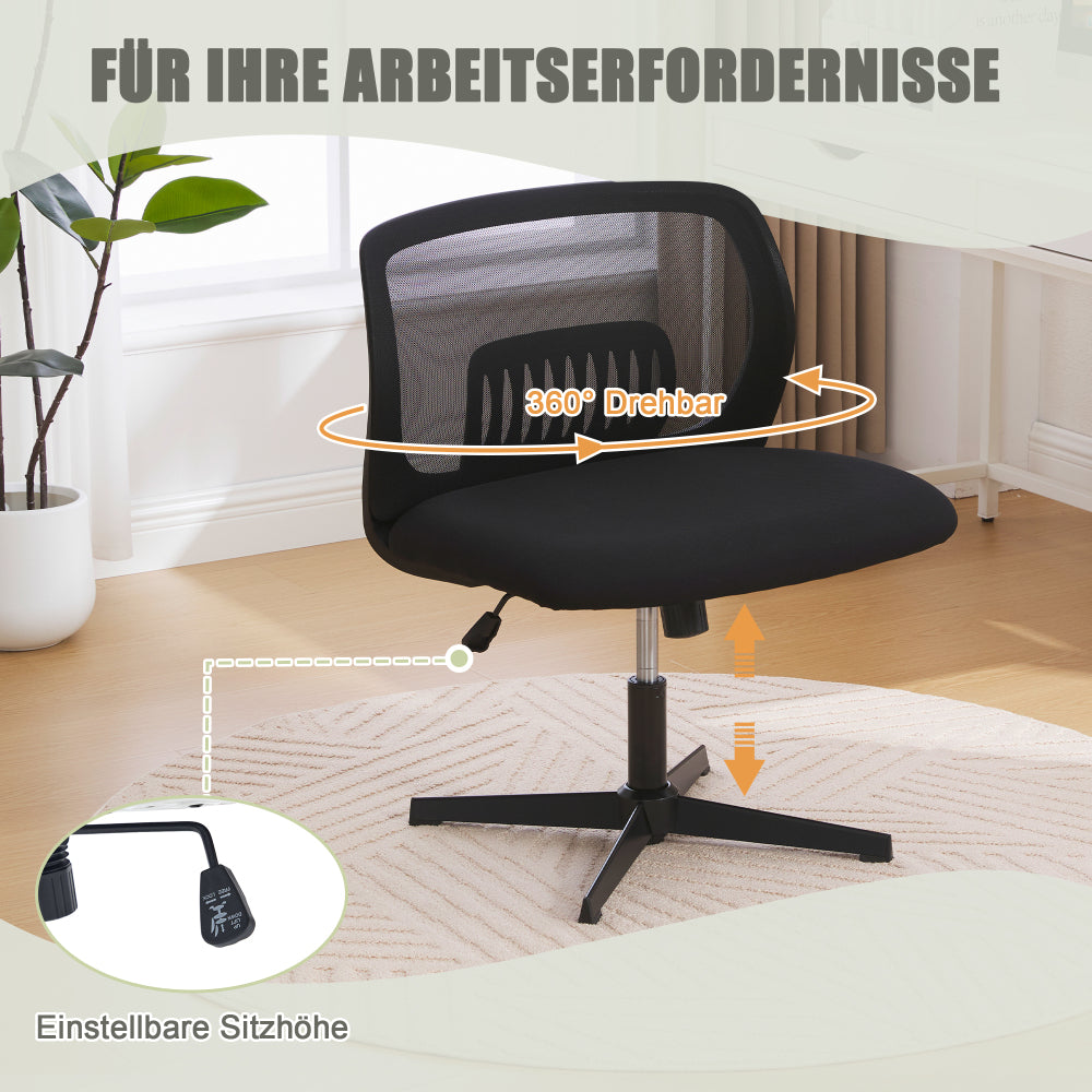 Bureaustoel Zonder Armleuningen – Ergonomische Bureaustoel – Computerstoel – Stoel Voor Bureau – Bureaustoel Home Office – Brede Zitting Met Kantelfunctie – Hard Vloer Beschermende Voetjes Mint Groen