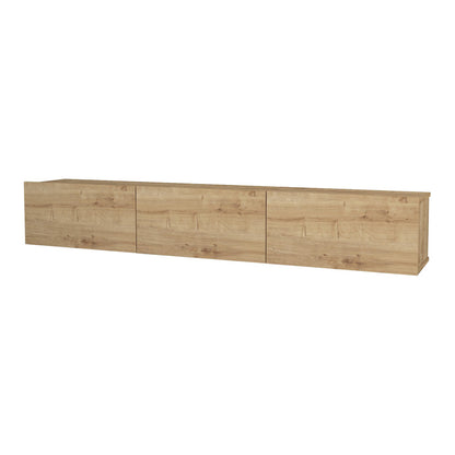 TV Meubel – TV Kast – TV Dressoir – Mediameubel – Hangend TV Meubel – Zwart – 180x31x29,5 cm – 3 Opslagvakken
