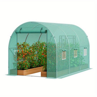 Kas Tunnel – Kweekkas – Plantenkas – Groentetunnel – Hobbykas – Gegalvaniseerd Stalen Frame – PE Transparante Hoes – 1132x640x630 cm – Geschikt Voor Binnen En Buiten