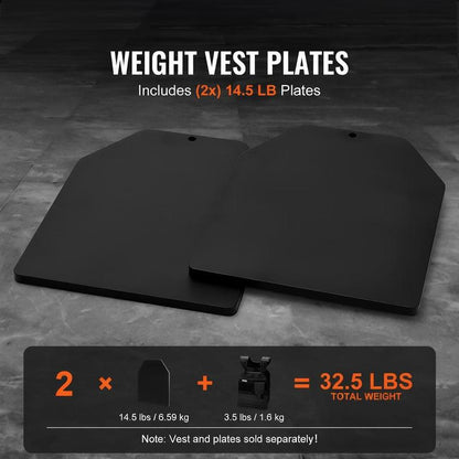 Weighted Vest with 2 High-Quality Steel Weight Plates, 6.58 kg Each | Ergonomically Designed for WOD, Strength Training, Running, and Fitness, Zipper Closure, Canvas Material