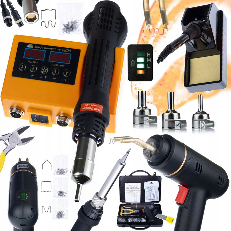 Soldeerstation – Soldeerbout – Hete Lucht Station – Elektrisch Soldeergereedschap – 2-in-1 Systeem – Batterijgevoede Soldeerbout – Inclusief 400 Soldeertips – Snoerloos Werkend